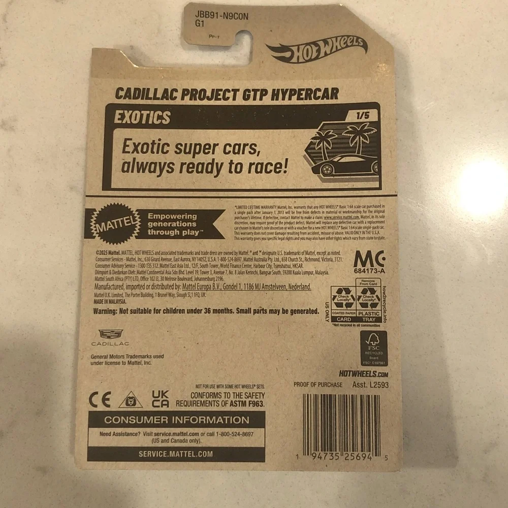 Mattel Hot Wheels Red Cadillac Hypercar